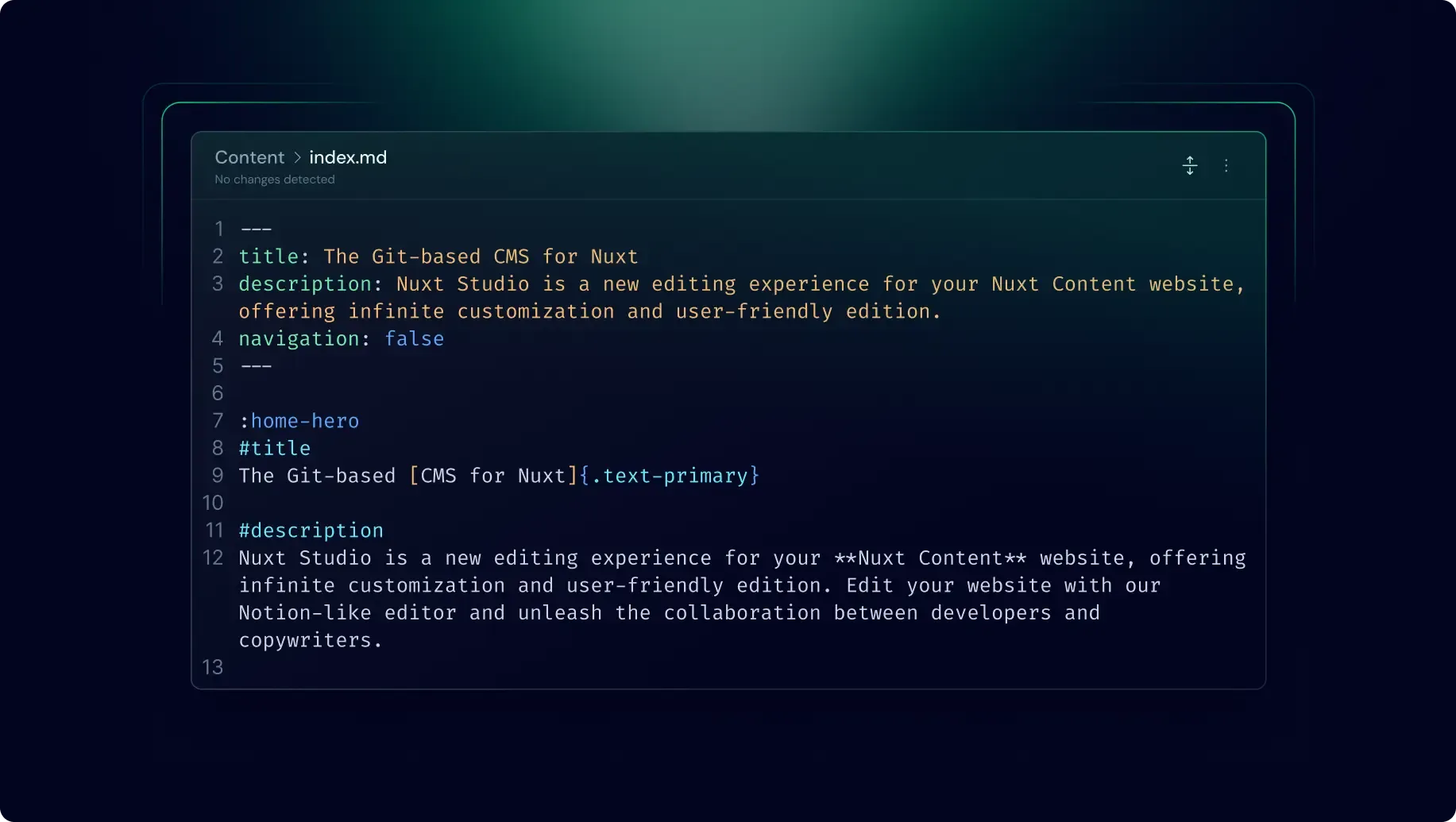 在 Nuxt Studio 中直接编辑 Markdown