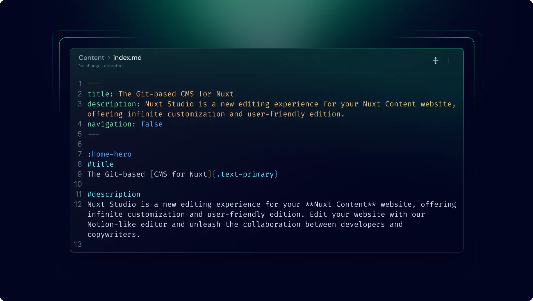 在 Nuxt Studio 中直接编辑 Markdown